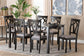Baxton Studio Sylvia Modern Grey Fabric and Dark Brown Finished Wood 7-Piece Dining Set FredCo