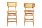 Baxton Studio Tadeo Mid-Century Modern Oak Brown Finished Wood and Rattan 2-Piece Counter Stool Set FredCo