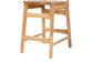 Baxton Studio Tadeo Mid-Century Modern Oak Brown Finished Wood and Rattan 2-Piece Counter Stool Set FredCo