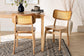 Baxton Studio Tadeo Mid-Century Modern Oak Brown Finished Wood and Rattan 2-Piece Dining Chair Set FredCo