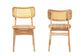 Baxton Studio Tadeo Mid-Century Modern Oak Brown Finished Wood and Rattan 2-Piece Dining Chair Set FredCo