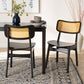 Baxton Studio Tafari Mid-Century Modern Dark Brown Finished Wood and Rattan 2-Piece Dining Chair Set FredCo