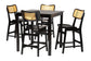 Baxton Studio Tafari Mid-Century Modern Dark Brown Finished Wood and Rattan Pub Set FredCo
