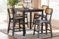 Baxton Studio Tafari Mid-Century Modern Dark Brown Finished Wood and Rattan Pub Set FredCo
