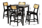 Baxton Studio Tafari Mid-Century Modern Dark Brown Finished Wood and Rattan Pub Set FredCo