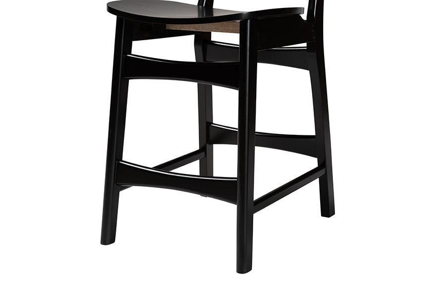 Baxton Studio Tafari Mid-Century Modern Dark Brown Finished Wood and Rattan Pub Set FredCo