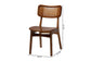 Baxton Studio Tafari Mid-Century Modern Walnut Brown Finished Wood and Rattan 2-Piece Dining Chair Set FredCo