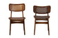 Baxton Studio Tafari Mid-Century Modern Walnut Brown Finished Wood and Rattan 2-Piece Dining Chair Set FredCo