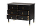 Baxton Studio Tamra Black Wood 6-Drawer Chest – Modern Transitional Bedroom Storage with Metallic Accents FredCo