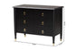 Baxton Studio Tamra Black Wood 6-Drawer Chest – Modern Transitional Bedroom Storage with Metallic Accents FredCo