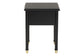 Baxton Studio Tamra Black Wood Nightstand with Pullout Shelf – Modern Transitional Bedside Table with Metallic Trim FredCo