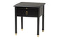 Baxton Studio Tamra King Four-Poster Bedroom Set – Black Wood Bed with Matching Dresser and Two Nightstands FredCo
