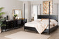 Baxton Studio Tamra King Four-Poster Bedroom Set – Black Wood Bed with Matching Dresser, Chest & Nightstands FredCo