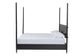 Baxton Studio Tamra King Four-Poster Platform Bed – Black Wood Bed Frame with Metallic Trim and Capped Legs FredCo