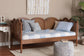 Baxton Studio Twin Carmiya Scalloped Daybed - Wooden Frame with Rattan Panels, Arched Boho Coastal Style Bed for Living Room or Guest Bedroom FredCo