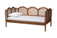 Baxton Studio Twin Carmiya Scalloped Daybed - Wooden Frame with Rattan Panels, Arched Boho Coastal Style Bed for Living Room or Guest Bedroom FredCo