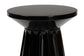Baxton Studio Ulmer Metal Scalloped Side Table - Modern Round Accent Table for Indoor or Semi-Outdoor Use, Black FredCo