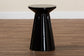 Baxton Studio Ulmer Metal Scalloped Side Table - Modern Round Accent Table for Indoor or Semi-Outdoor Use, Black FredCo