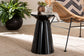 Baxton Studio Ulmer Metal Scalloped Side Table - Modern Round Accent Table for Indoor or Semi-Outdoor Use, Black FredCo