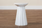 Baxton Studio Ulmer Metal Scalloped Side Table - Modern Round Accent Table for Indoor or Semi-Outdoor Use, White FredCo