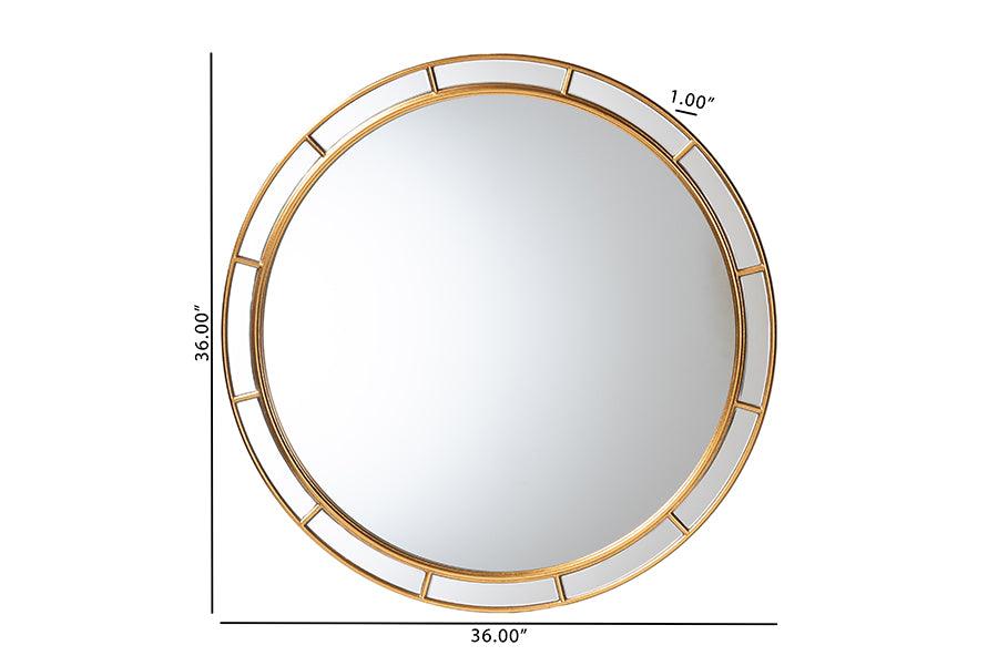Baxton Studio Ulvi Antique Goldleaf Round Accent Mirror FredCo