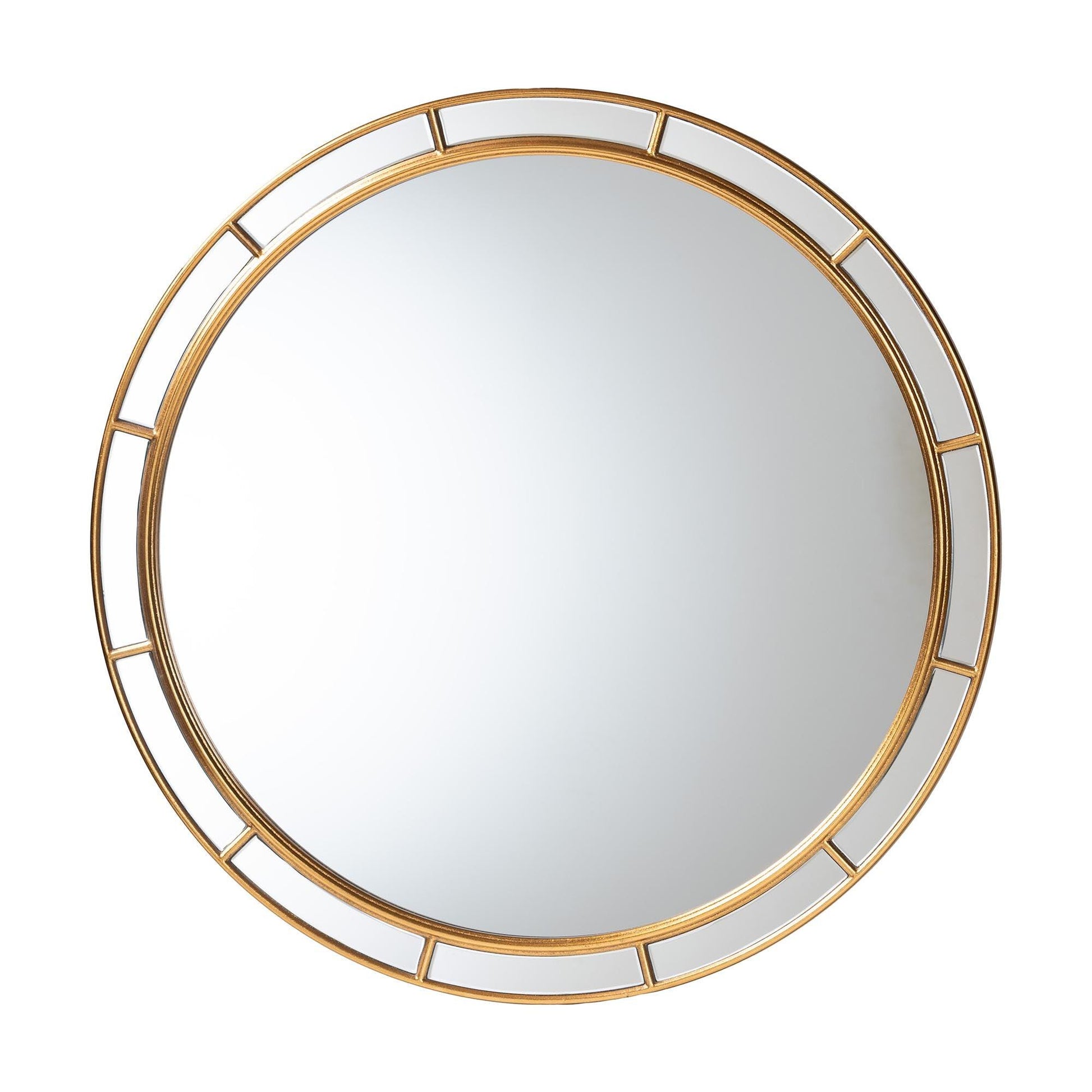 Baxton Studio Ulvi Antique Goldleaf Round Accent Mirror FredCo
