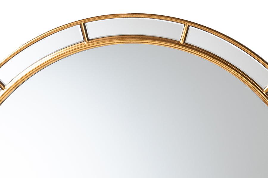 Baxton Studio Ulvi Antique Goldleaf Round Accent Mirror FredCo