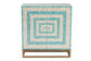 Baxton Studio Utari Modern Bohemian Two-Tone Beige and Blue Mother of Pearl and Gold Metal Storage Cabinet FredCo