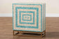 Baxton Studio Utari Modern Bohemian Two-Tone Beige and Blue Mother of Pearl and Gold Metal Storage Cabinet FredCo
