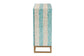 Baxton Studio Utari Modern Bohemian Two-Tone Beige and Blue Mother of Pearl and Gold Metal Storage Cabinet FredCo