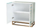 Baxton Studio Utari Modern Bohemian Two-Tone Beige and Blue Mother of Pearl and Gold Metal Storage Cabinet FredCo