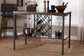 Baxton Studio Vintner Industrial Brown and Black Pub Table with Built-In Wine Cage FredCo