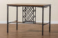 Baxton Studio Vintner Industrial Brown and Black Pub Table with Built-In Wine Cage FredCo