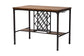 Baxton Studio Vintner Industrial Brown and Black Pub Table with Built-In Wine Cage FredCo