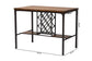 Baxton Studio Vintner Industrial Brown and Black Pub Table with Built-In Wine Cage FredCo
