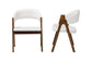 Baxton Studio Virden Boucle Upholstered Dining Chair Set of 2- Mid-Century Modern Armchair with Solid Wood Frame and Curved Open-Back Design, Walnut Brown and White FredCo
