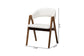 Baxton Studio Virden Boucle Upholstered Dining Chair Set of 2- Mid-Century Modern Armchair with Solid Wood Frame and Curved Open-Back Design, Walnut Brown and White FredCo