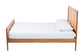 Baxton Studio Walthard Mid-Century Light Walnut Queen Platform Bed with Woven Rattan FredCo