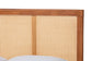 Baxton Studio Walthard Mid-Century Light Walnut Queen Platform Bed with Woven Rattan FredCo