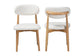 Baxton Studio Wattsu Boucle Upholstered Dining Chair Set of 2- Mid-Century Modern Side Chair with Solid Wood Frame and Rounded Backrest, Natural and White FredCo