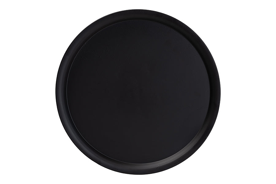 Baxton Studio Webb Black Metal Pedestal Side Table - Modern Accent Table with Round Tray Top for Indoor or Semi-Outdoor Use FredCo