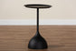 Baxton Studio Webb Black Metal Pedestal Side Table - Modern Accent Table with Round Tray Top for Indoor or Semi-Outdoor Use FredCo