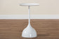 Baxton Studio Webb White Metal Pedestal Side Table - Modern Accent Table with Round Tray Top for Indoor or Semi-Outdoor Use FredCo