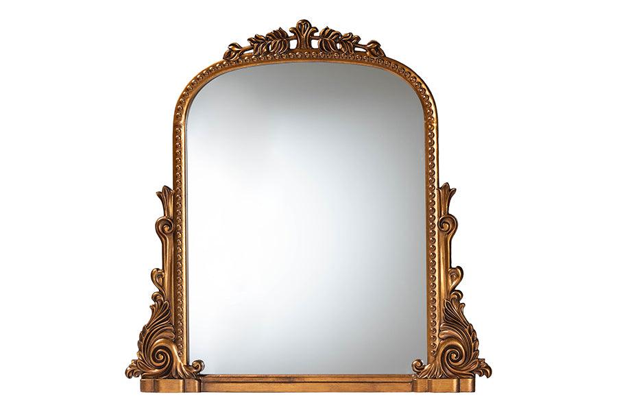 Baxton Studio Whitby Baroque Antique Goldleaf Accent Mirror FredCo