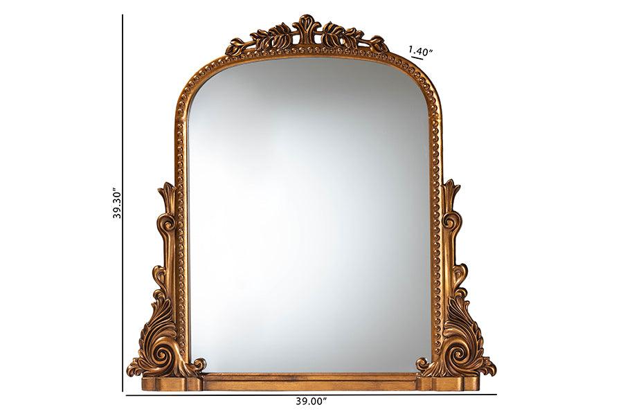 Baxton Studio Whitby Baroque Antique Goldleaf Accent Mirror FredCo