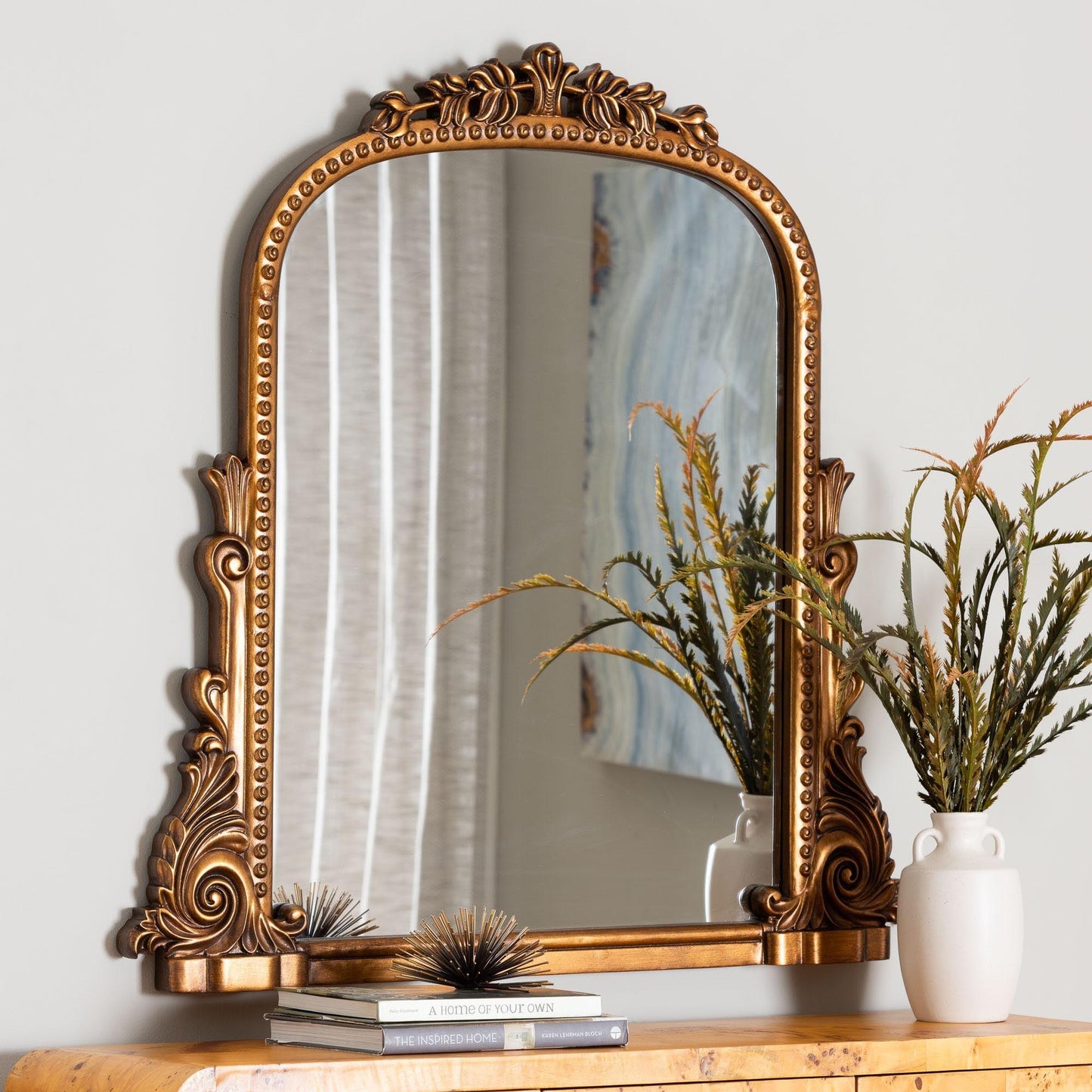 Baxton Studio Whitby Baroque Antique Goldleaf Accent Mirror FredCo