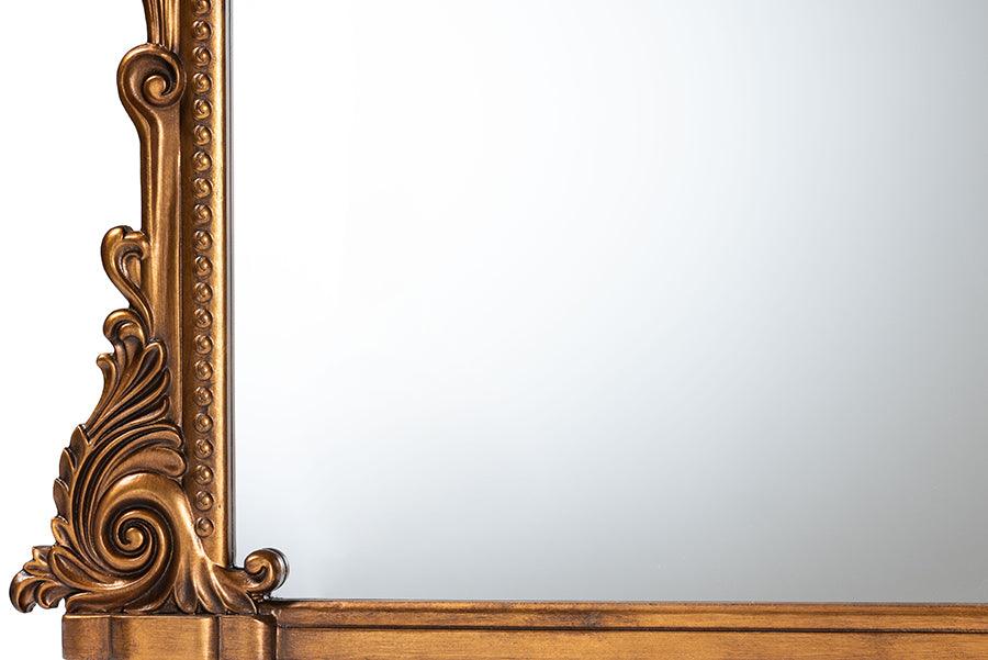 Baxton Studio Whitby Baroque Antique Goldleaf Accent Mirror FredCo