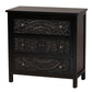 Baxton Studio Yelena Classic and Traditional Black Finished Wood 3-Drawer Storage Cabinet FredCo
