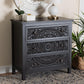 Baxton Studio Yelena Classic and Traditional Black Finished Wood 3-Drawer Storage Cabinet FredCo
