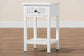 Baxton Studio Yelena Classic and Traditional White Finished Wood 1-Drawer End Table FredCo
